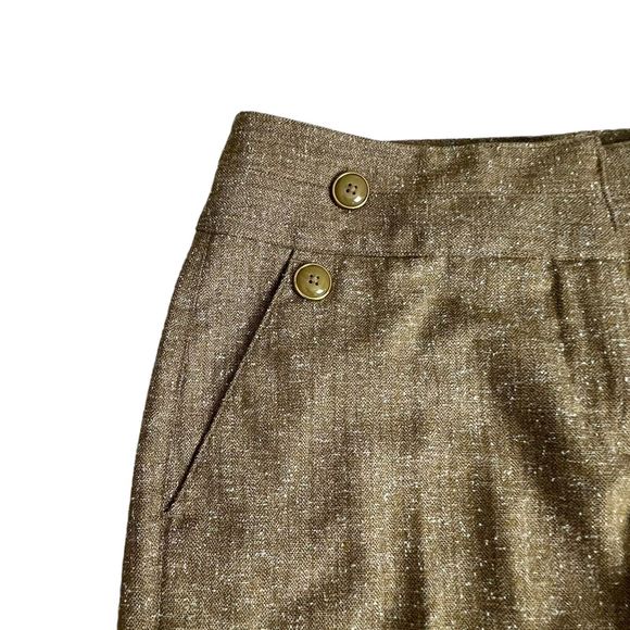 Cabi Womens Tan Spotted Mid Rise Wide‎ Leg Dress Pants 4 Style 377 - Picture 5 of 10